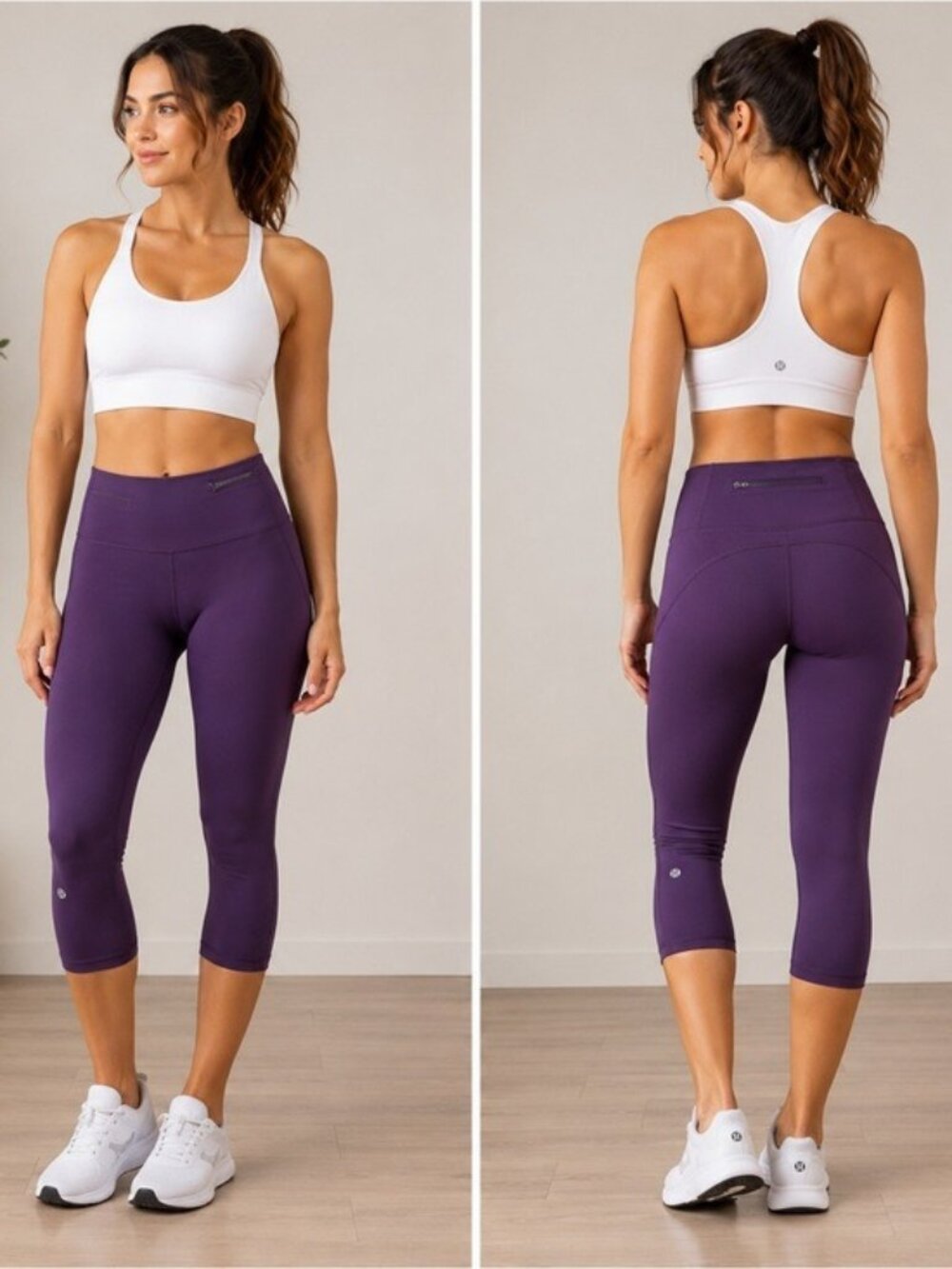 Lululemon Run Inspire Crop II Purple Luxtreme Running Leggings Crop Size 4